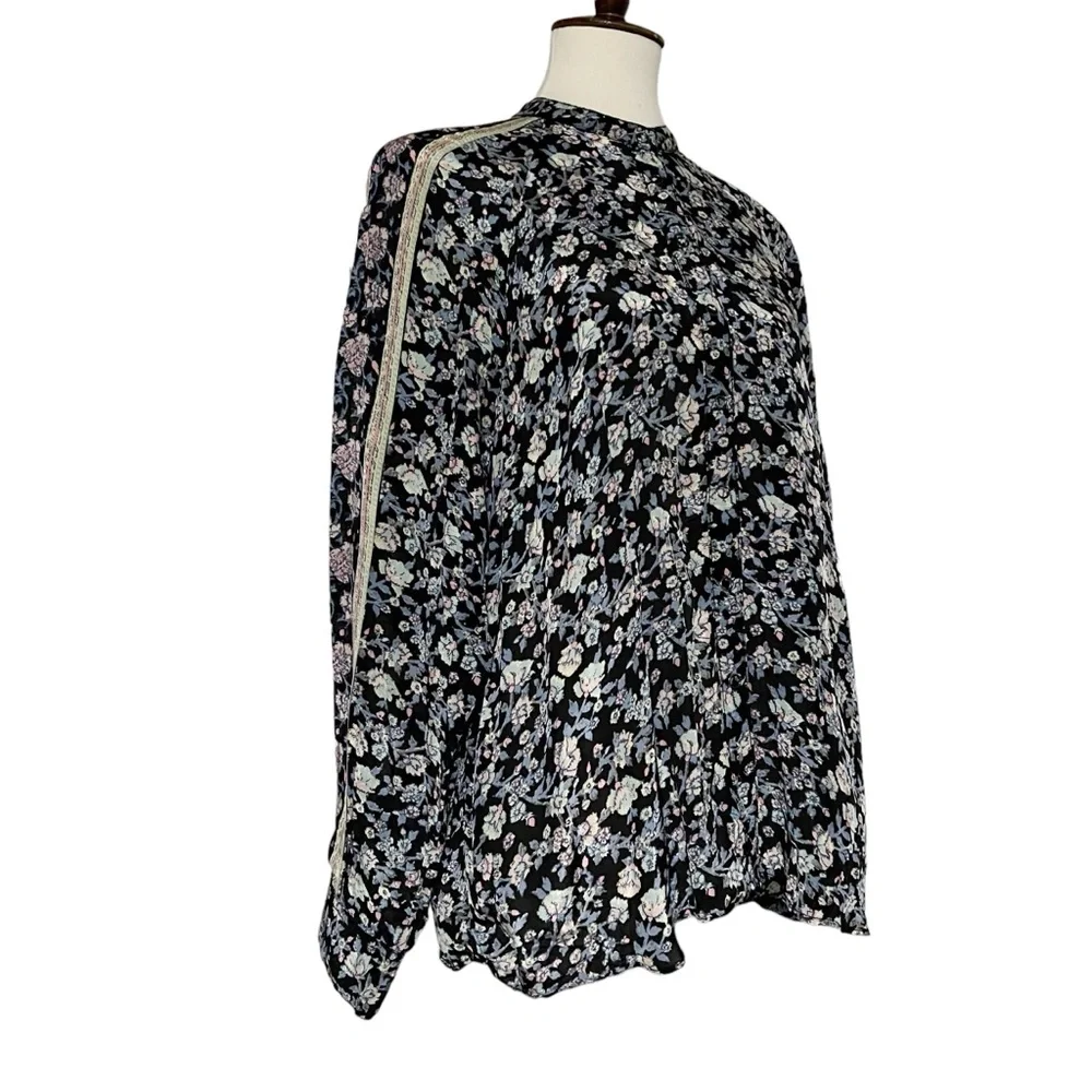 Free People Skyway Drive In Top Women Floral Button Front Blouse *No‎ Belt